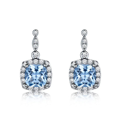 925 Sterling Silver Sky Blue Topaz Jewelry Set - YAXSO