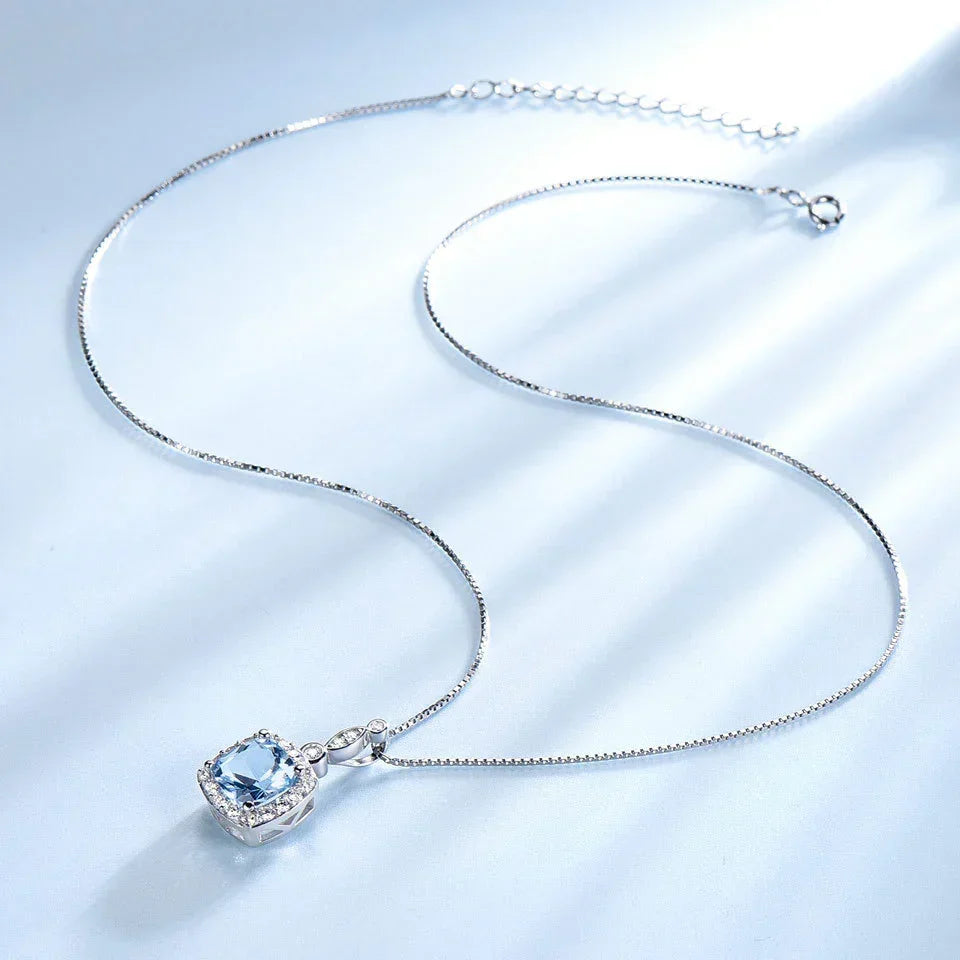 925 Sterling Silver Sky Blue Topaz Jewelry Set - YAXSO