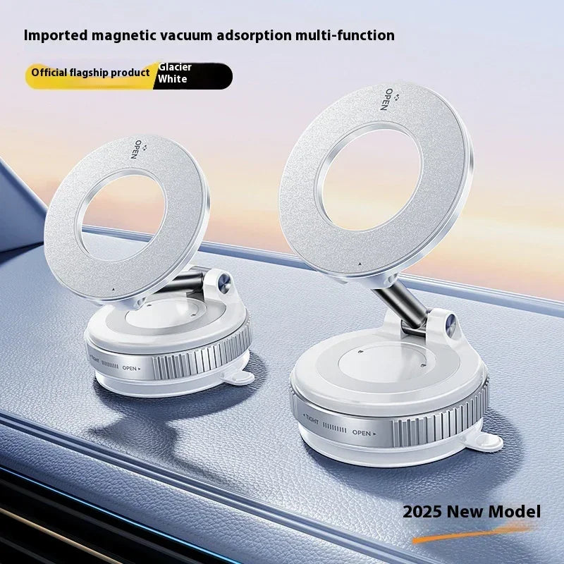 Magnetic Car Phone Holder – Foldable Adjustable Mount with Vacuum Suction - YAXSO