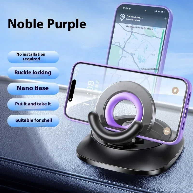 Magnetic Car Phone Holder – Foldable Adjustable Mount with Vacuum Suction - YAXSO