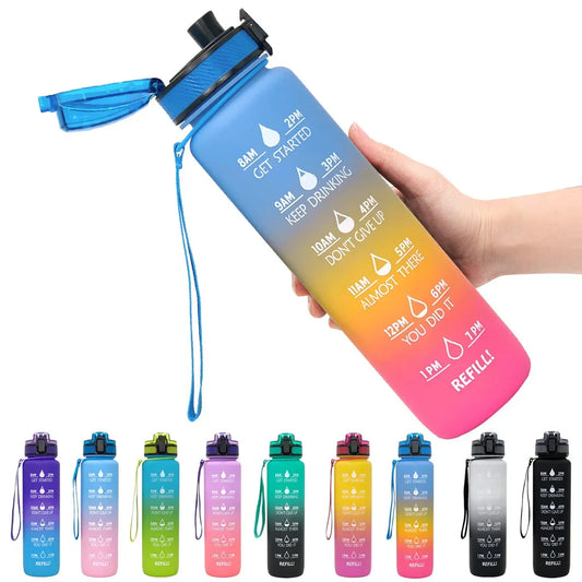 1L Tritan Motivational Water Bottle – Time Marker - YAXSO