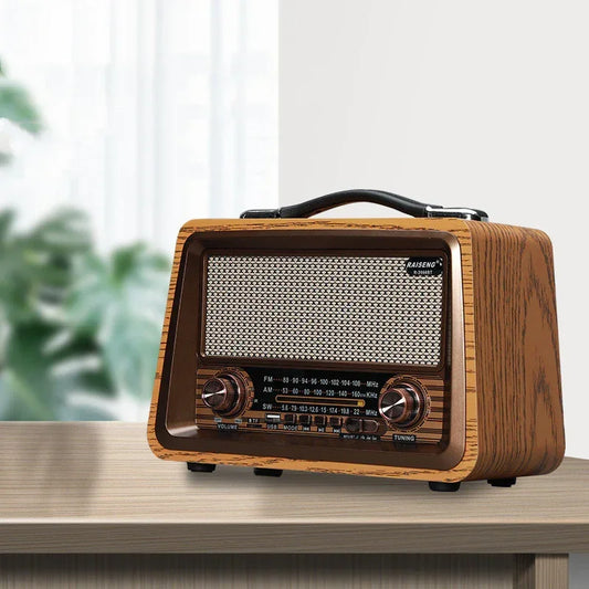 Vintage Wooden Radio with Bluetooth, USB/TF Playback - YAXSO