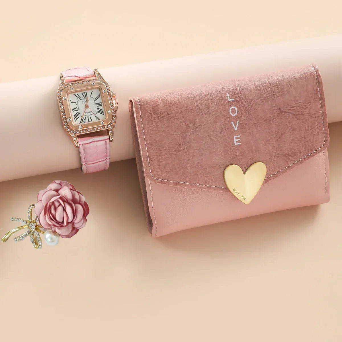 Ladies' Wallet Belt Brooch Watch Gift Set - YAXSO