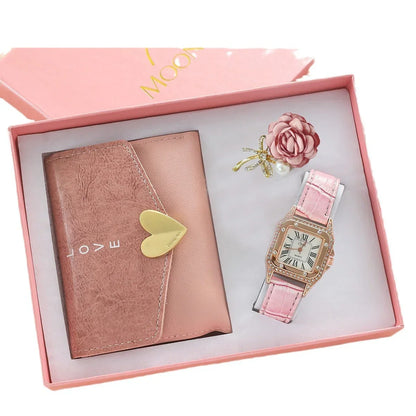 Ladies' Wallet Belt Brooch Watch Gift Set - YAXSO