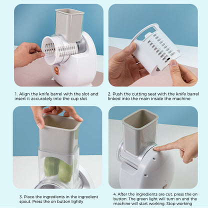 Instructions for using a manual vegetable chopper. YAXSO STORE UAE