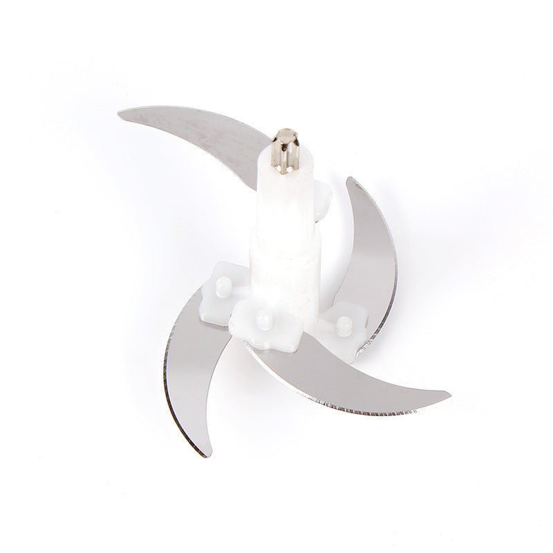 Food chopper blade assembly with three stainless blades and white hub