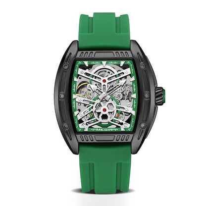 Green wristwatch with a detailed mechanical face YAXSO UAE ONLINE STORE