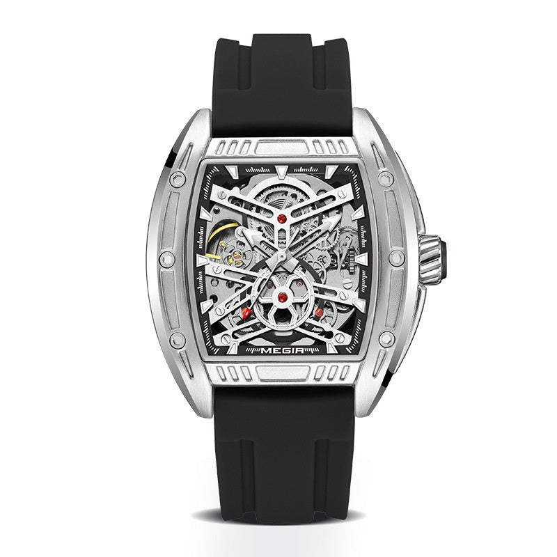 Watch with black strap and visible brand name YAXSO UAE ONLINE STORE