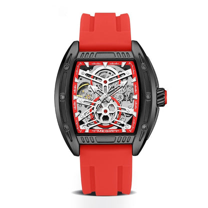 Watch with red strap and transparent face YAXSO UAE ONLINE STORE