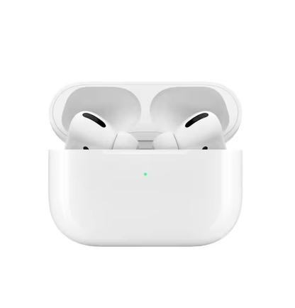 A-5 wireless earbuds in an open white charging case
