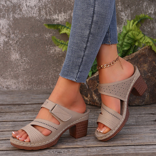 Women’s Peep-Toe Slide Sandals
