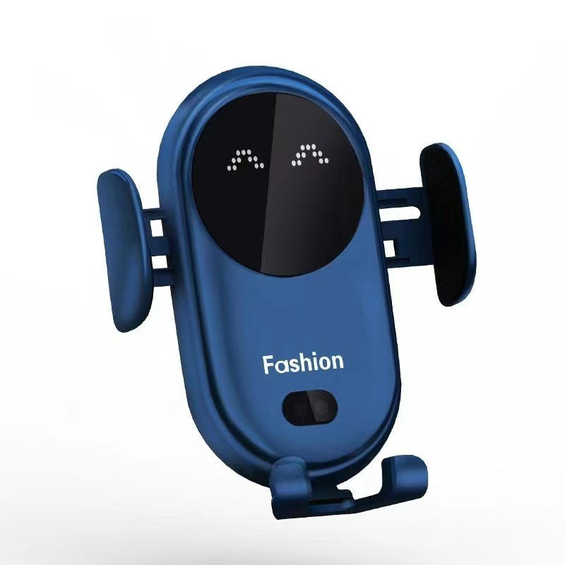 Blue car wireless phone charger holder with adjustable side arms