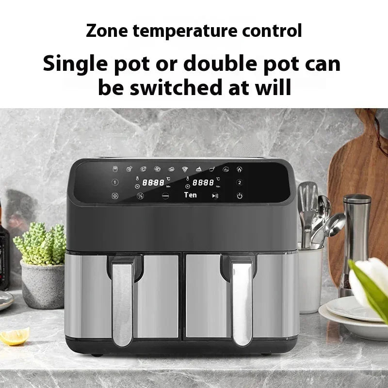 8L Double Pot Stainless Steel Air Fryer - YAXSO
