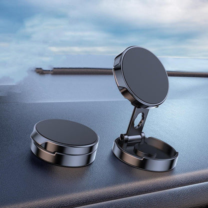 Adjustable magnetic car phone holder with circular mount and rotating base