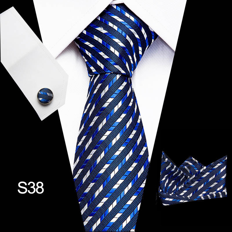 Men's business tie in royal blue with diagonal ribbed stripe pattern