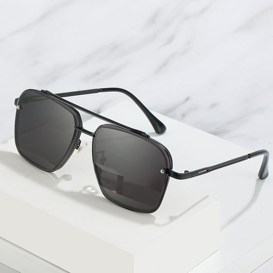 Men's Sunglasses Double Bridge Cut Metal