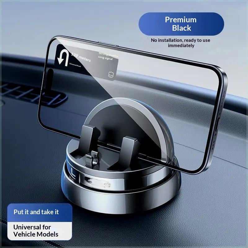 Black car phone holder with clamp cradle for quick snap-in use