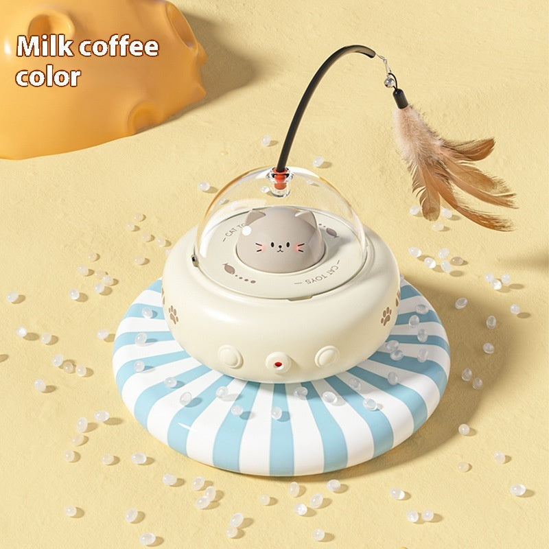 Smart UFO Cat Toy | Automatic Laser & Feather Teaser for Cats