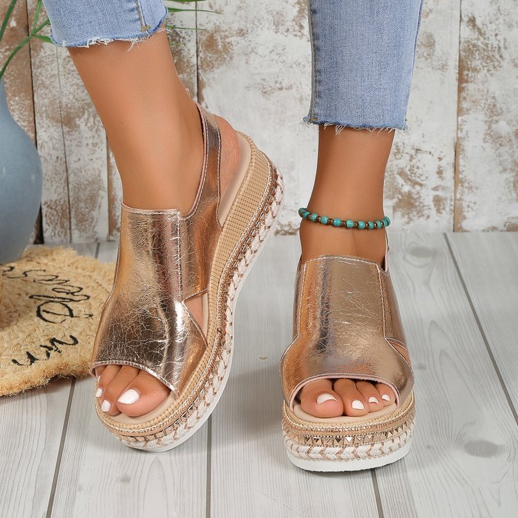 Women's Bronze open-toe sandals.  YAXSO STORE UAE