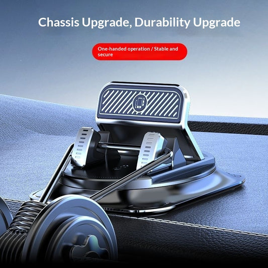 360° dashboard phone holder with black rotating mount and non-slip circular base