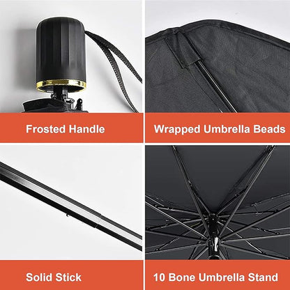 Car windshield sun umbrella parts: frosted handle, wrapped beads, solid stick, 10 ribs