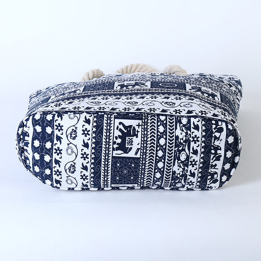 Patterned pet bed with a white background