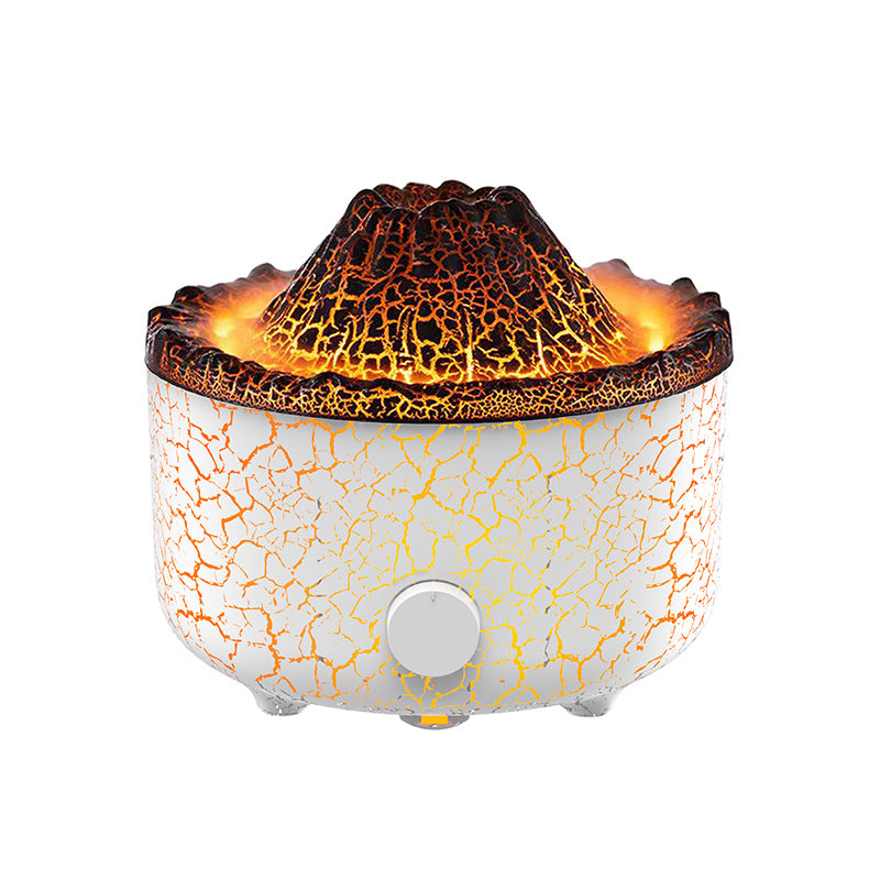 Decorative lamp with cracked design on a white background