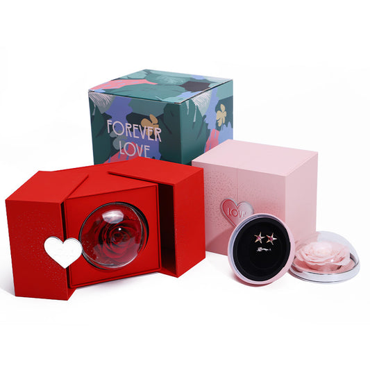 Set of jewelry boxes with 'Forever Love' text on a white background