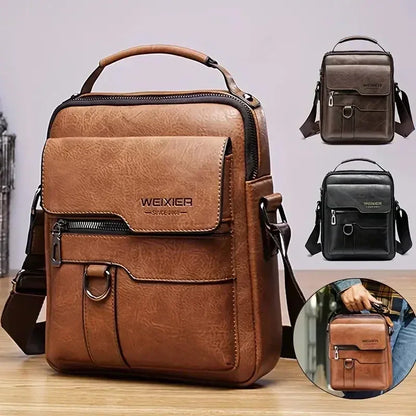 Men's PU Leather Shoulder Bag - YAXSO