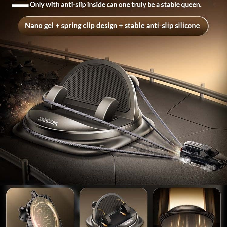 Car phone holder with anti-slip silicone pads and spring clip design