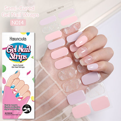Semi-Cured Gel Nail Wraps Stickers Semi-curing French Gel