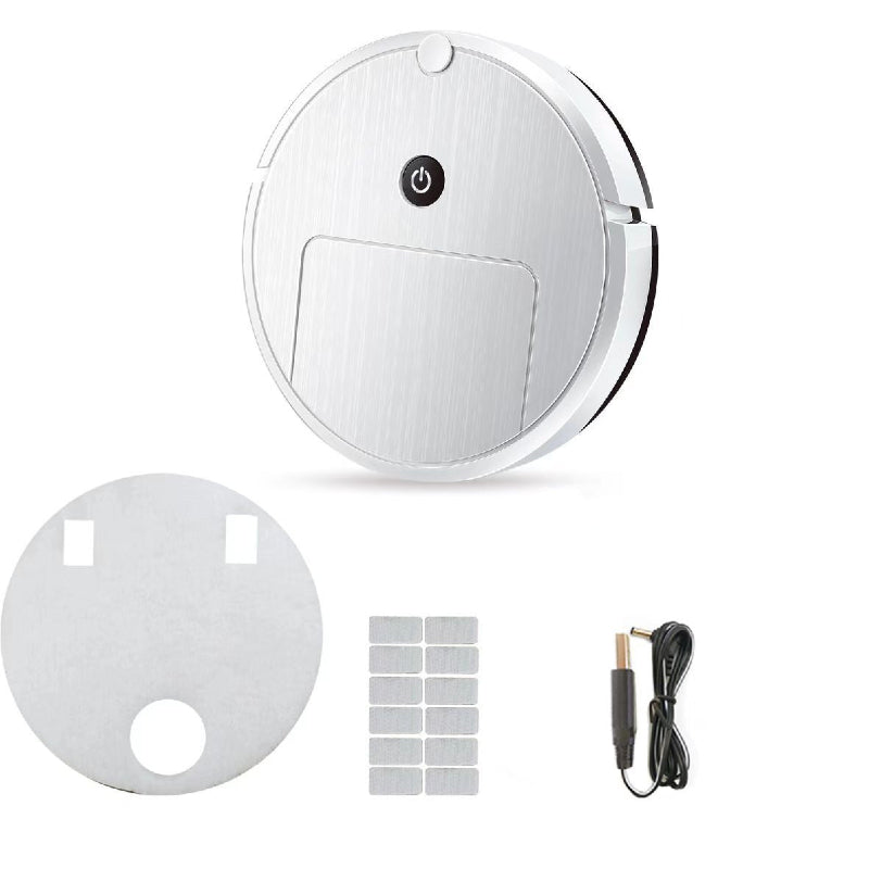 Robotic vacuum cleaner with accessories on a white background