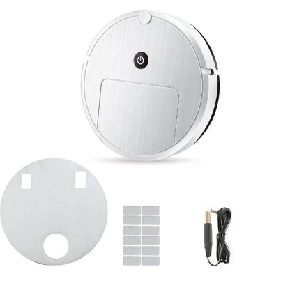 Robotic vacuum cleaner with accessories on a white background