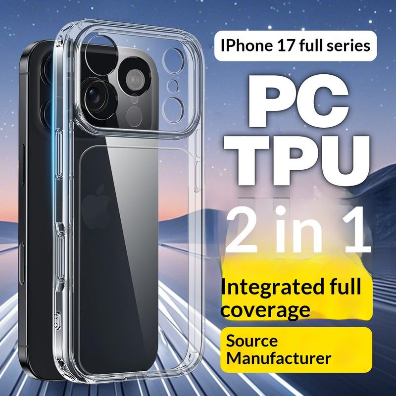 Clear transparent iPhone case with camera cutouts and raised lens edges