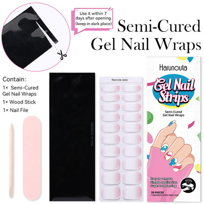 Semi-Cured Gel Nail Wraps Stickers Semi-curing French Gel