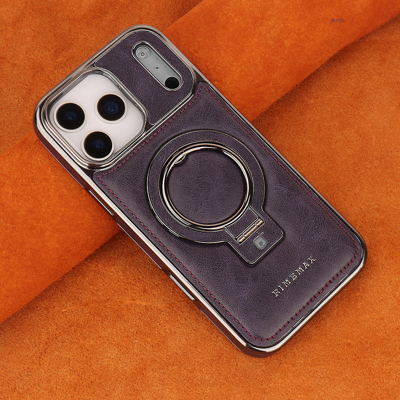 Phone case with ring holder on an orange background