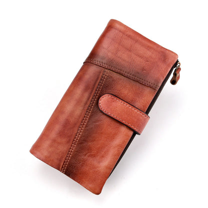 Brown leather wallet on a white background