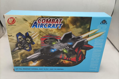 Remote control fighter jet toy box with combat aircraft artwork