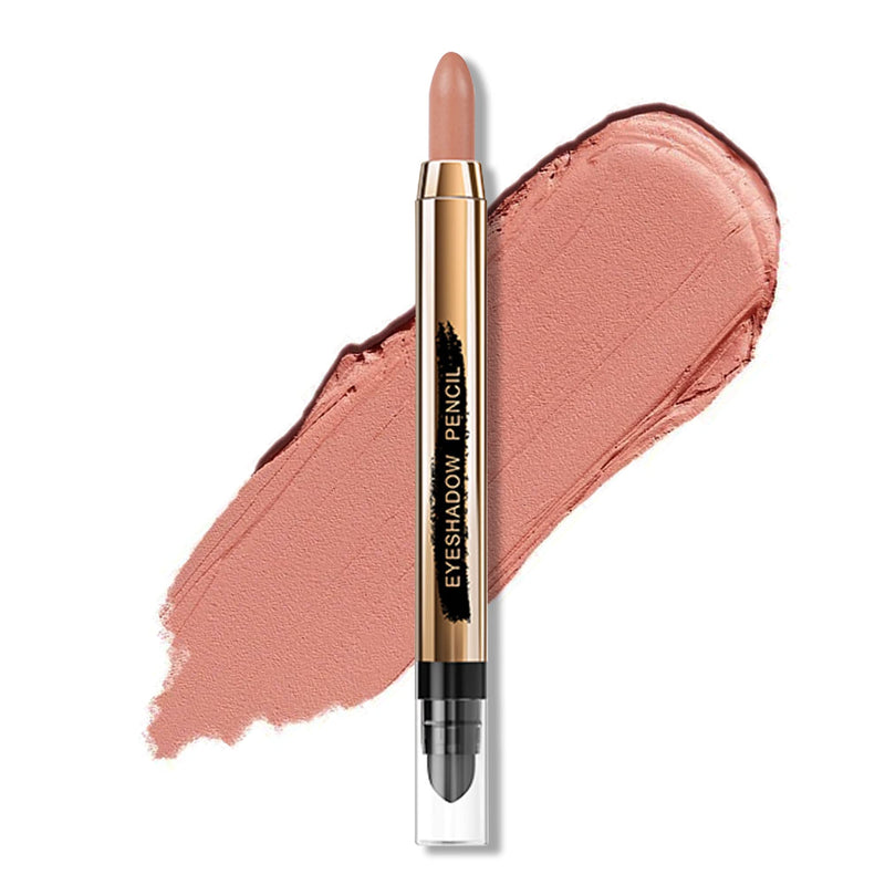 Barvena 2-in-1 eyeshadow stick with a warm rose-brown color swatch