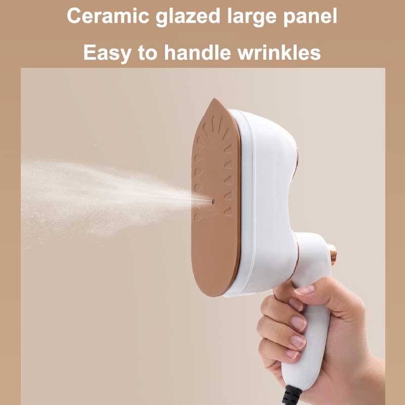 Portable folding clothes iron with ceramic soleplate steaming wrinkles