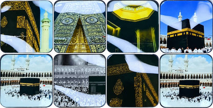 Islamic LED audio speaker with a collage of Kaaba images