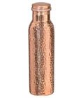Slim hammered copper bottle with a screw-top lid