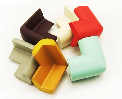 Foam corner guards in assorted colors and right-angle shapes