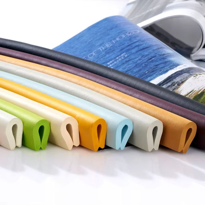 Foam edge guard strips in assorted colors with U-shaped profiles