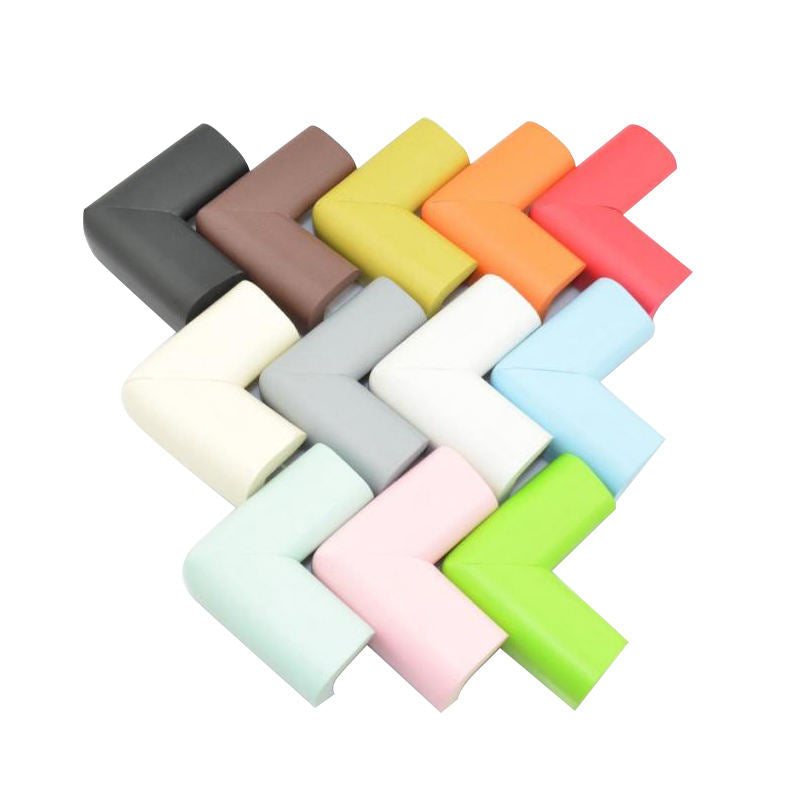 Foam corner protectors in assorted colors and right-angle shapes