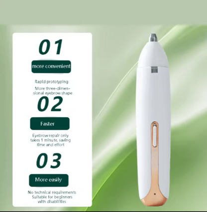 White 4-in-1 multi-functional hair trimmer with a narrow metal tip and peach-toned control panel.