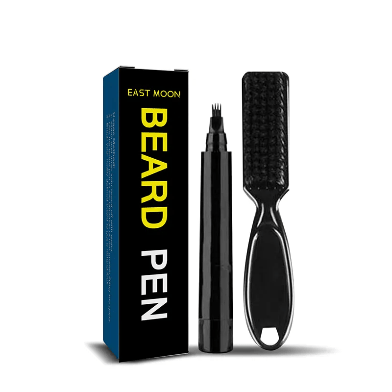 East Moon black beard pen with fine-tip applicator and matching brush