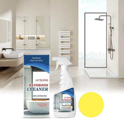 JAYSUING bathroom cleaner spray bottle and 237 ml box with blue labels