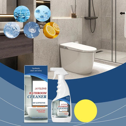 JAYSUING bathroom cleaner bottle and box with bathroom surfaces and cleaning graphics