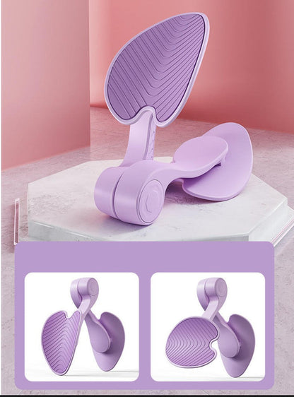 Lavender pelvic floor muscle trainer with contoured, ridged pads